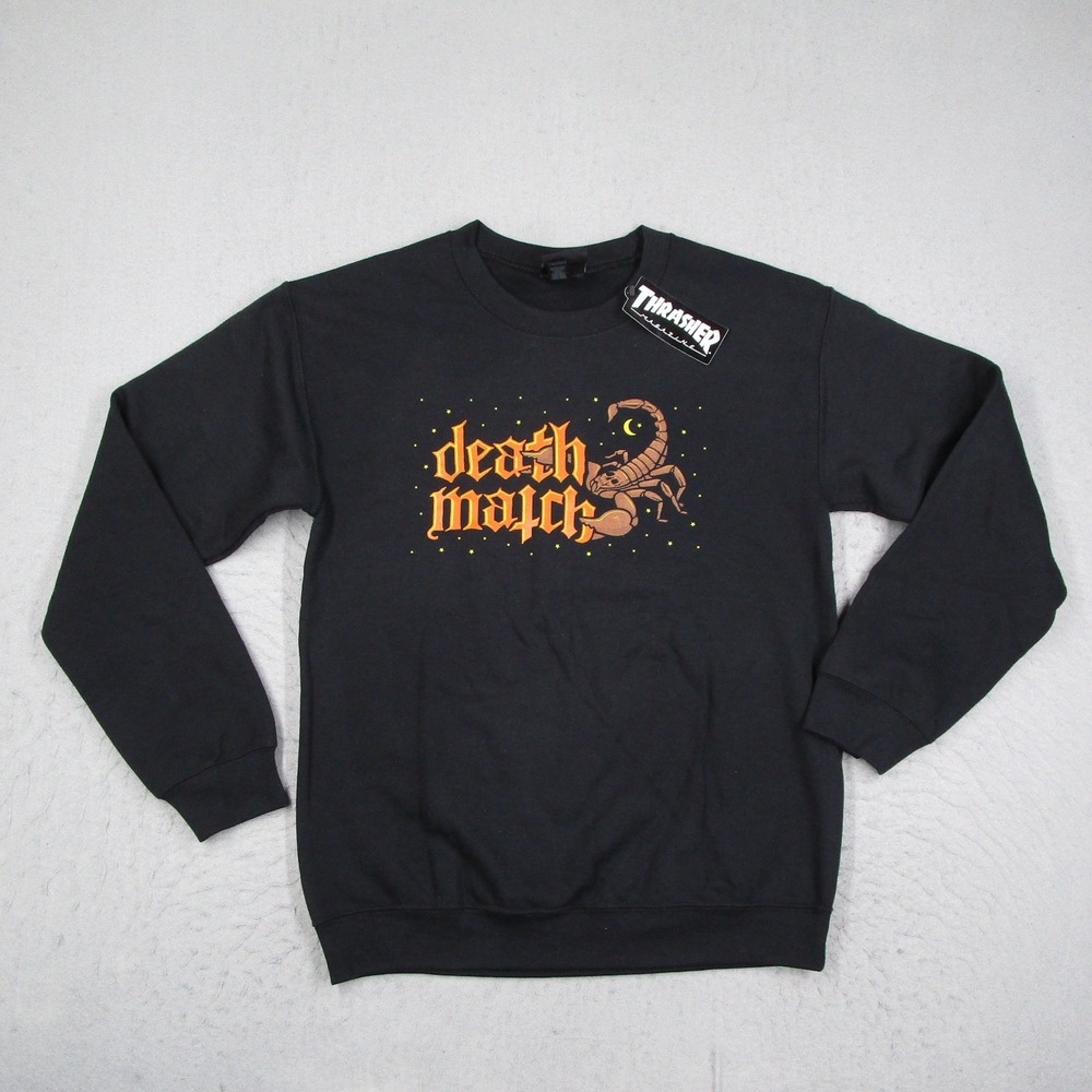Thrasher Death Match 2024 Sweatshirt Black Scorpion Too $hort Converse Men Small